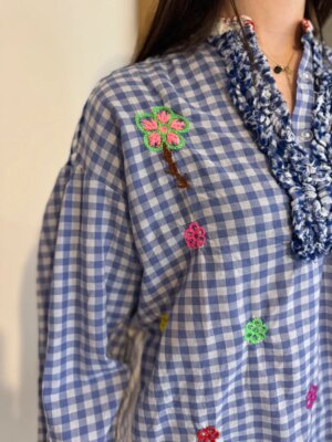 Blouse patchwork Vichy