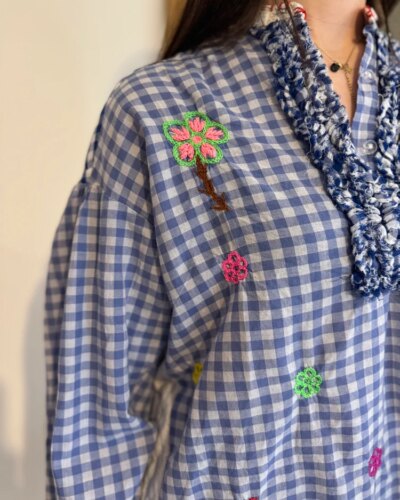 Blouse patchwork Vichy