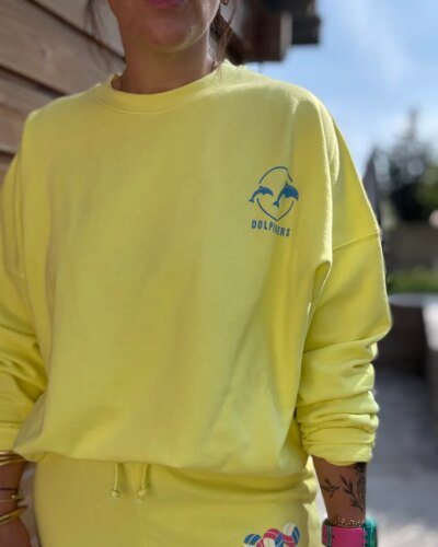 Sweat shirt crew Byron bay yellow
