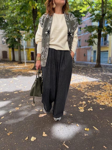 Pantalon Palazzo denim
