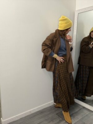 Maxi jupe avec un effet patchwork et une matière fluide