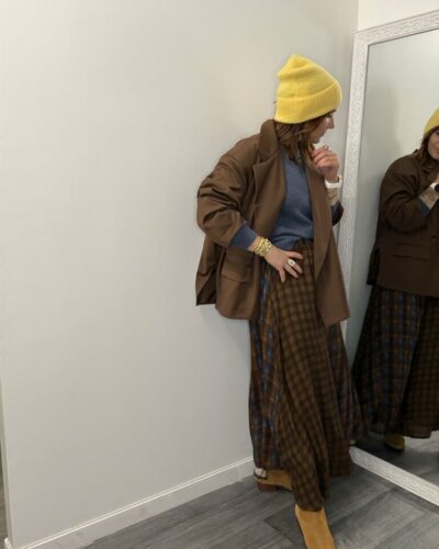 Maxi jupe avec un effet patchwork et une matière fluide