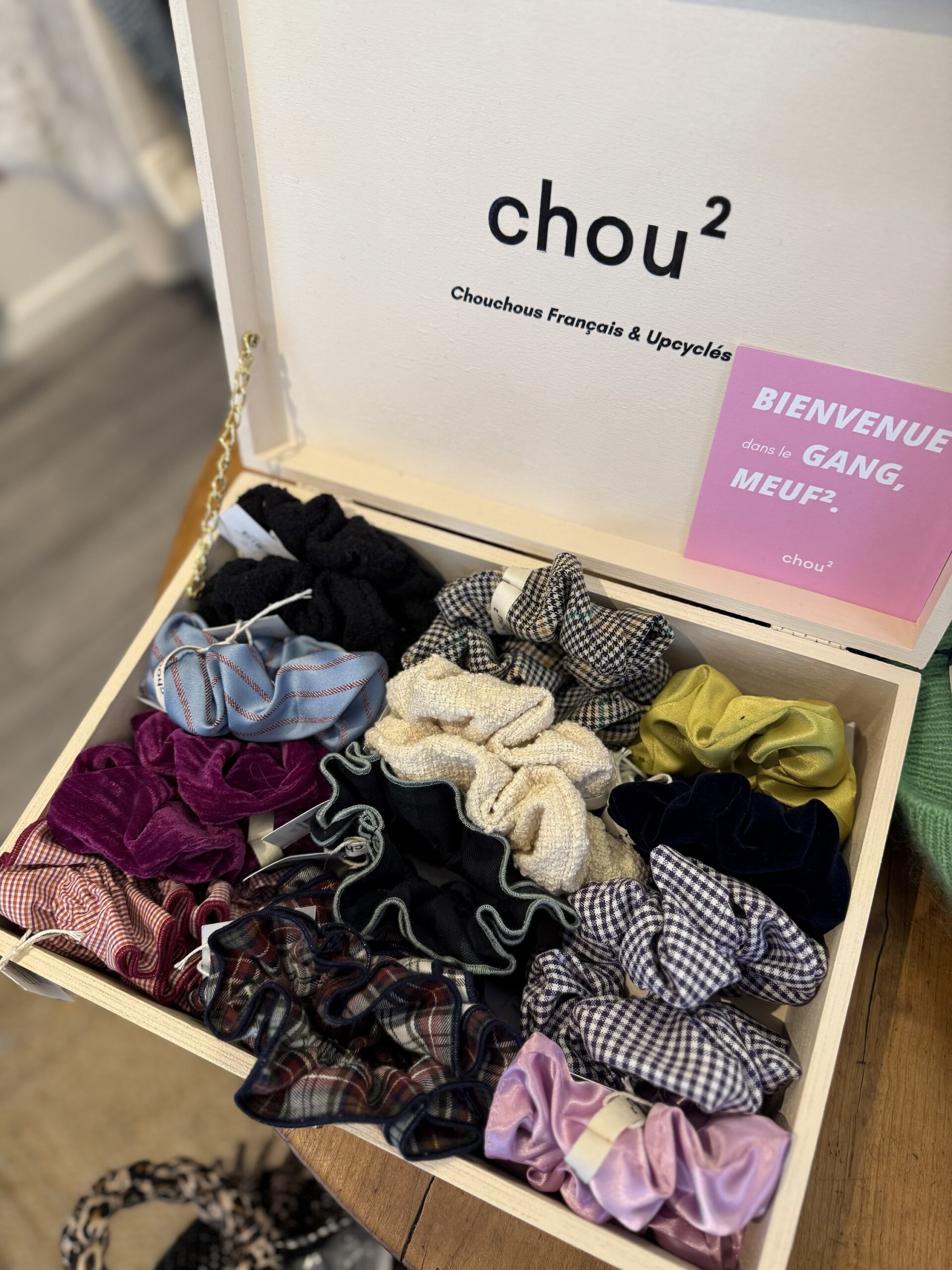 Chouchou upcyclé Chou au carré