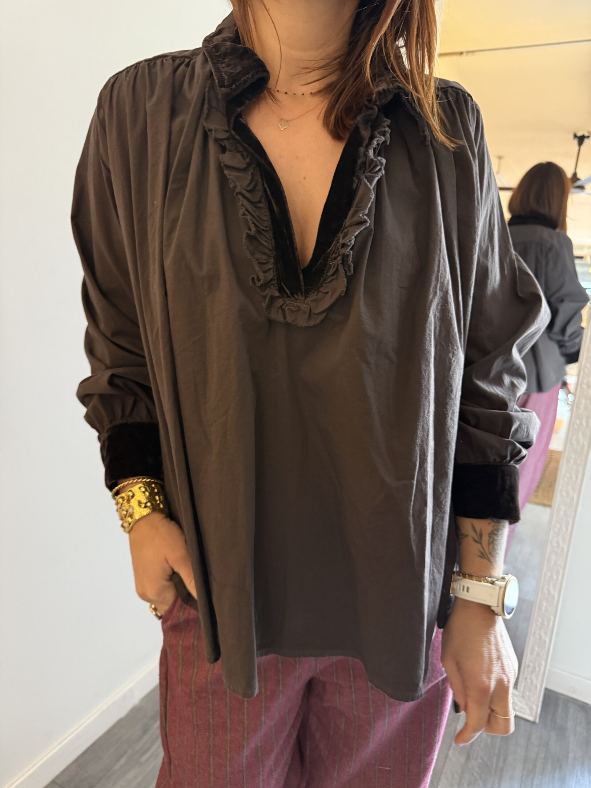 Blouse Cadix froufrou velours – Image 3